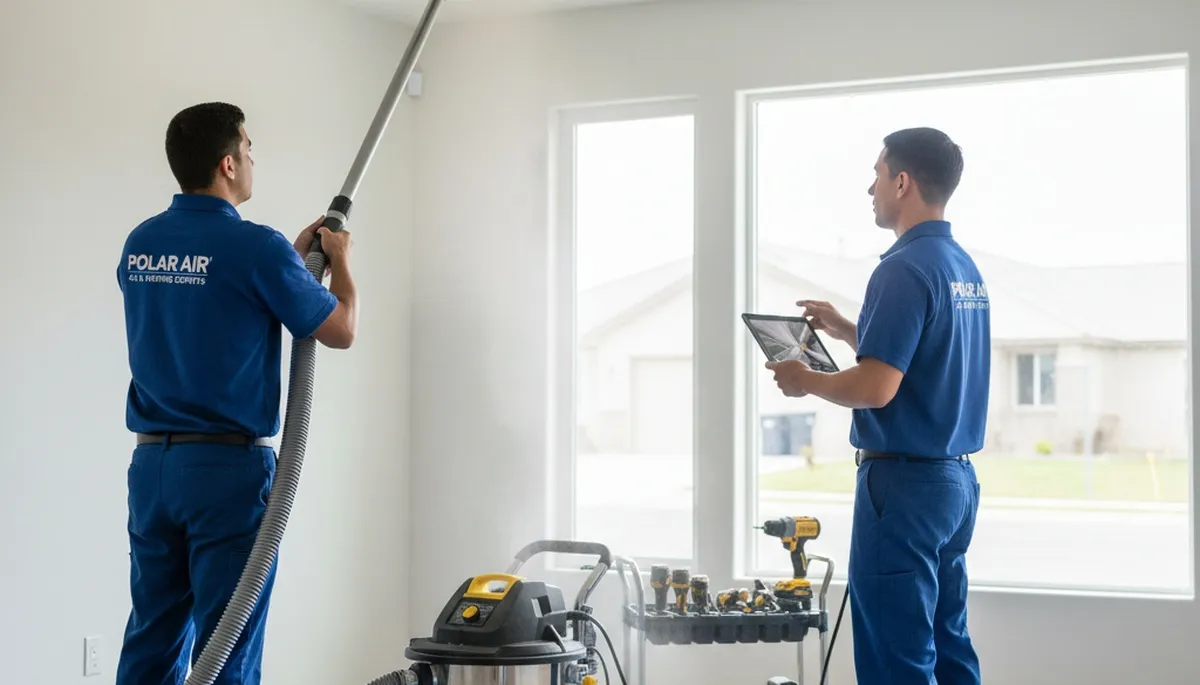 Technician performing professional air duct cleaning for improved airflow in Houston, TX home